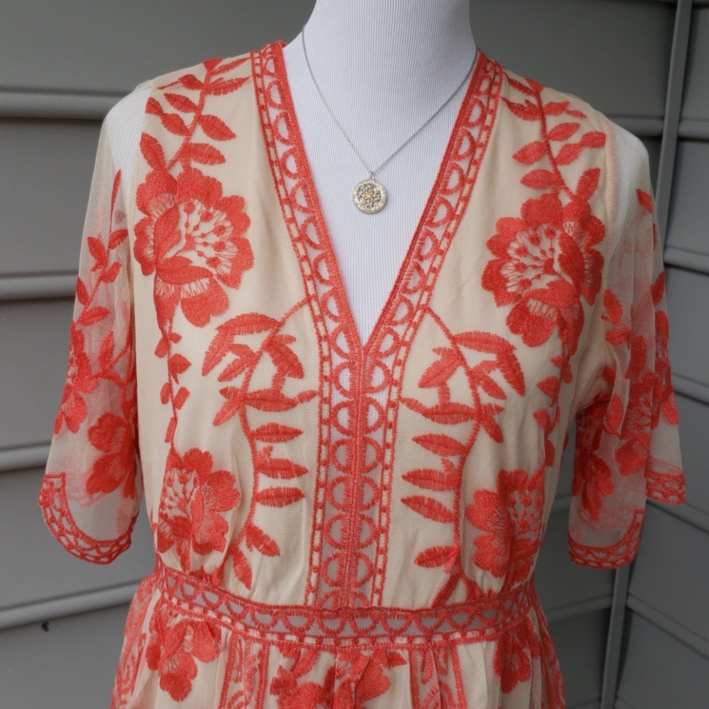 Last 1! SALE π Md Umgee Canyon Clay Floral Romper - Picture 4 of 8